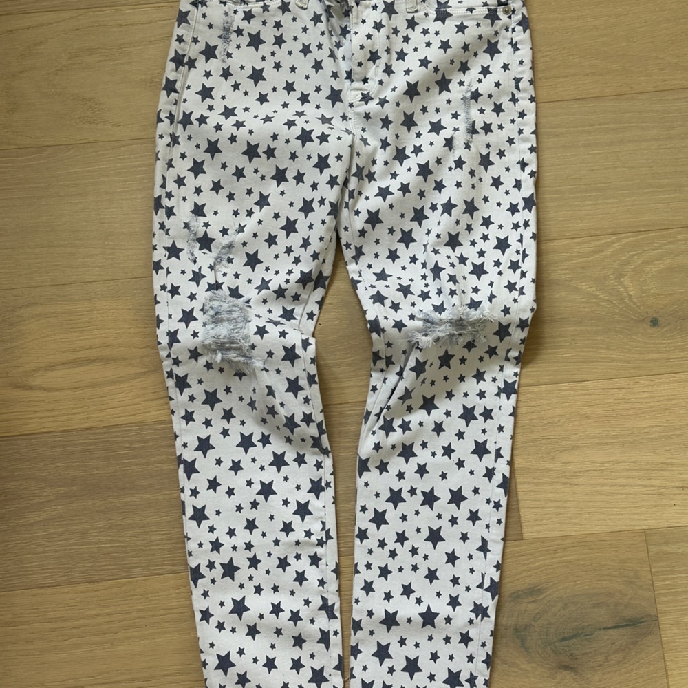 Hudson Distressed  Jeans with Stars